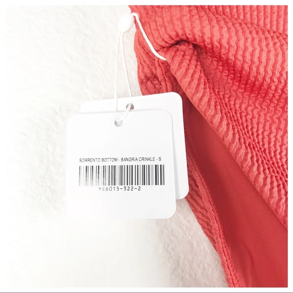 Monday Swimwear Red Ribbed High-Waist Bikini